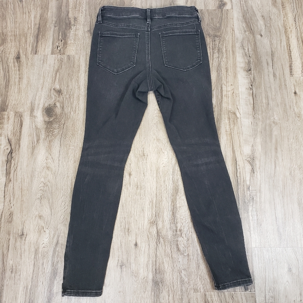 Athleta Sculptex Women's 6 Black Denim Stretch Mid Rise Ankle Jeans Zippers - Picture 3 of 11